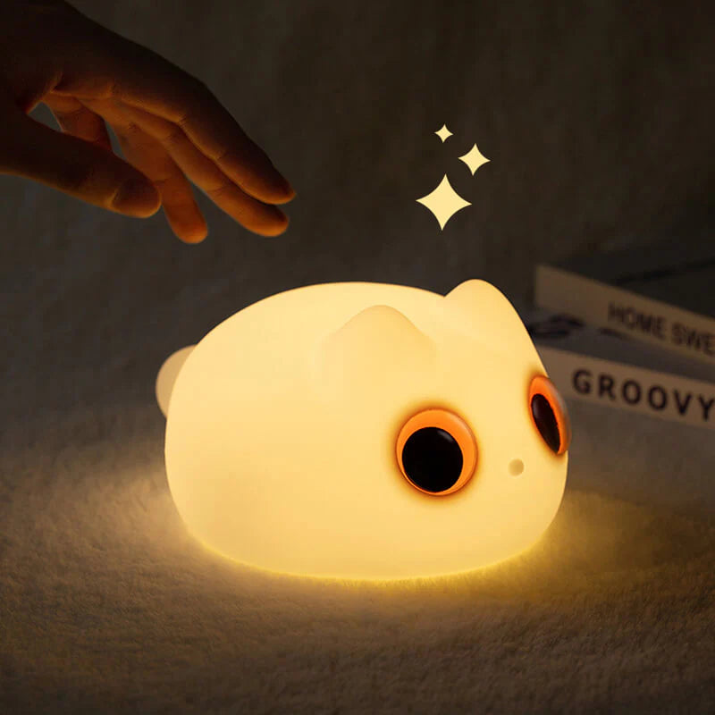 Orange LED Night Light Cat Squishy Tap Tap
