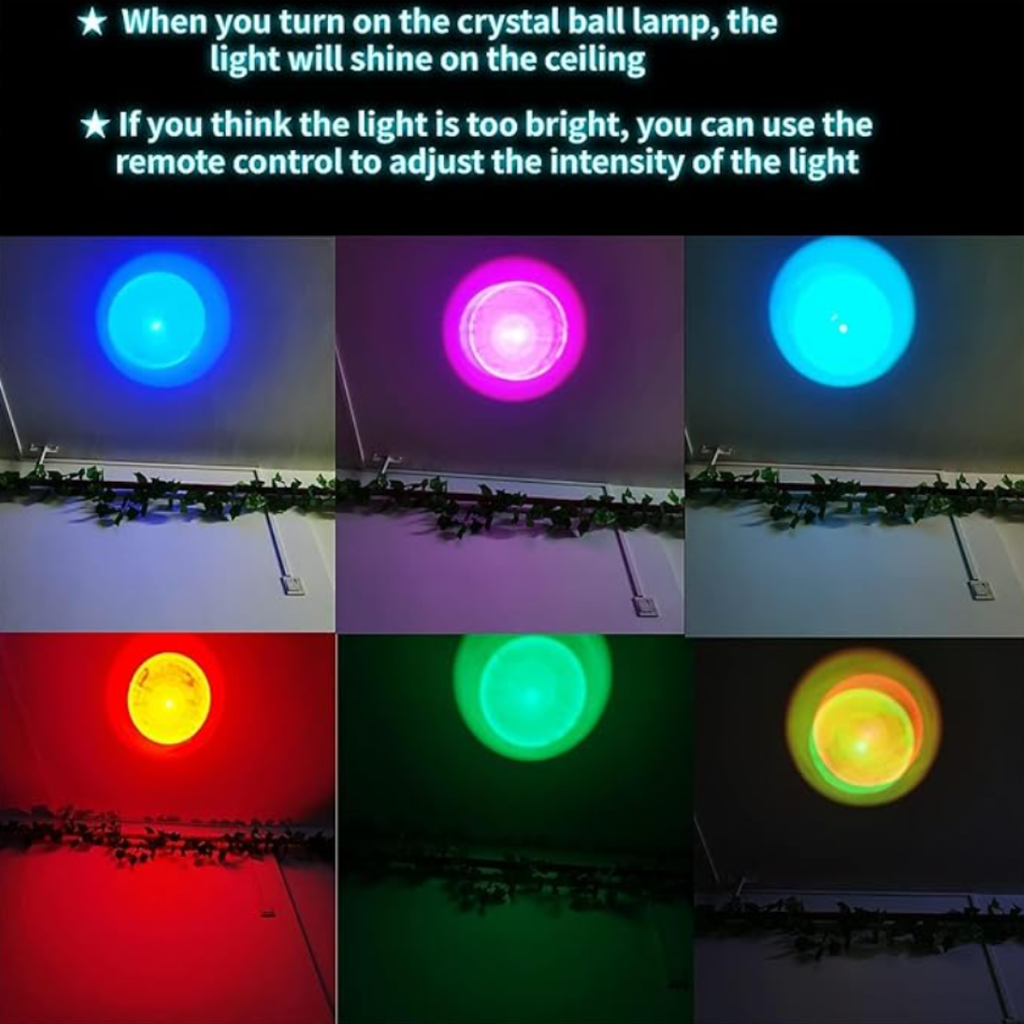 3D Moon Crystal Ball with LED Stand, Remote Control, 16 Colors Change, Moon Figurine Glass Sphere Lamp Night Light Gifts for Women Kids(80mm)