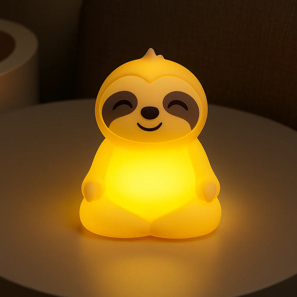 MeWaii® Meditating Sloth Squishy Silicone Calm Glow Night Light Sitting Pose Lamp Perfect Gift