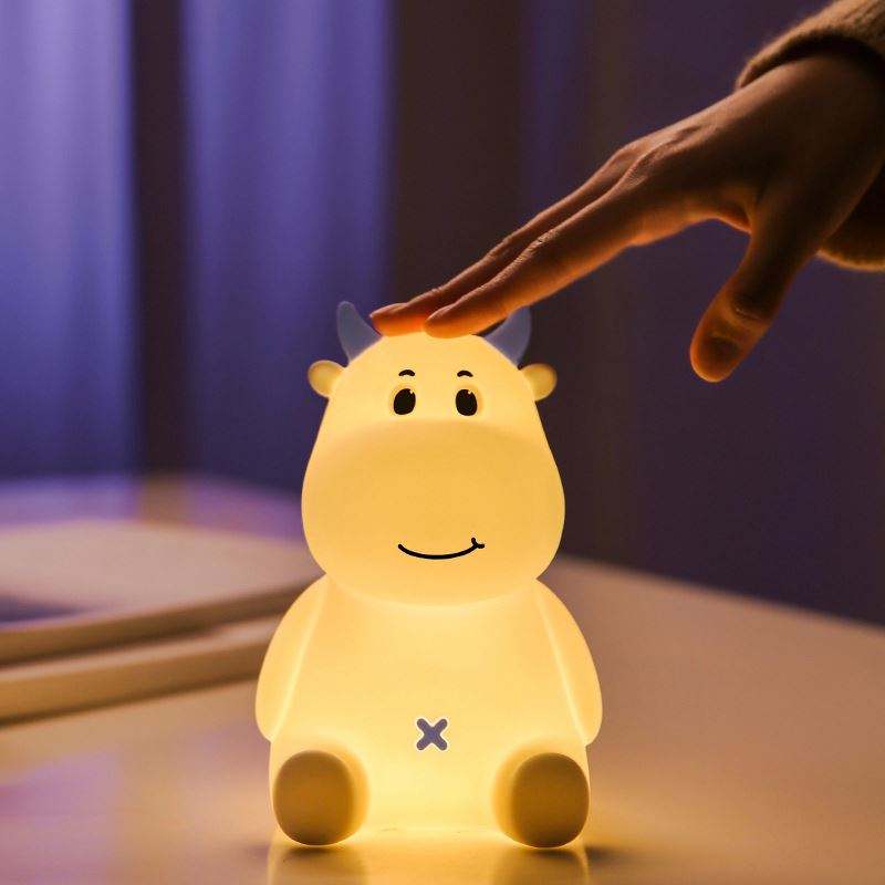 Veilleuse LED en silicone souple en forme de vache des Highlands - Cadeau idéal pour les enfants et les filles