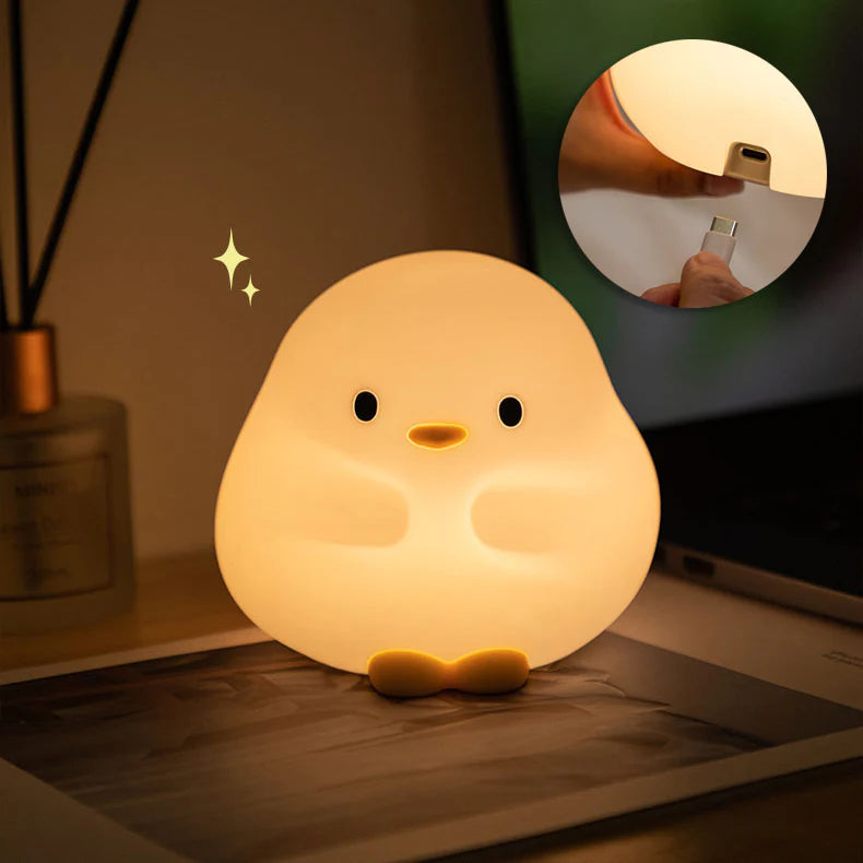 Soft silicone duck-shaped LED night light - Ideal gift for baby and girl