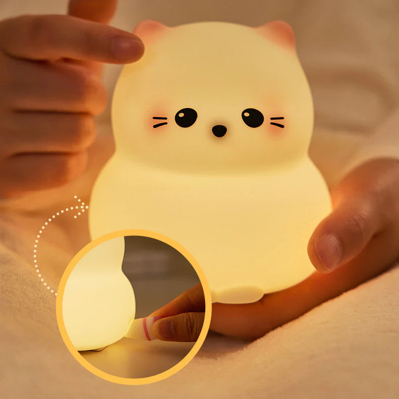 Cute kitten pattern night light, best gift for baby and girl
