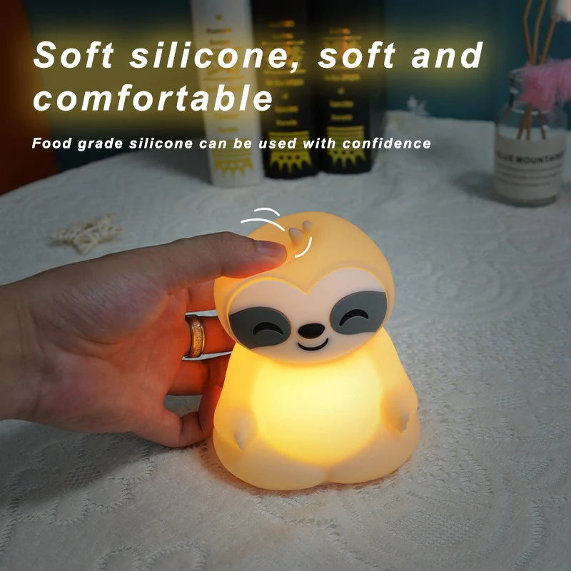 MeWaii® Meditating Sloth Squishy Silicone Calm Glow Night Light Sitting Pose Lamp Perfect Gift