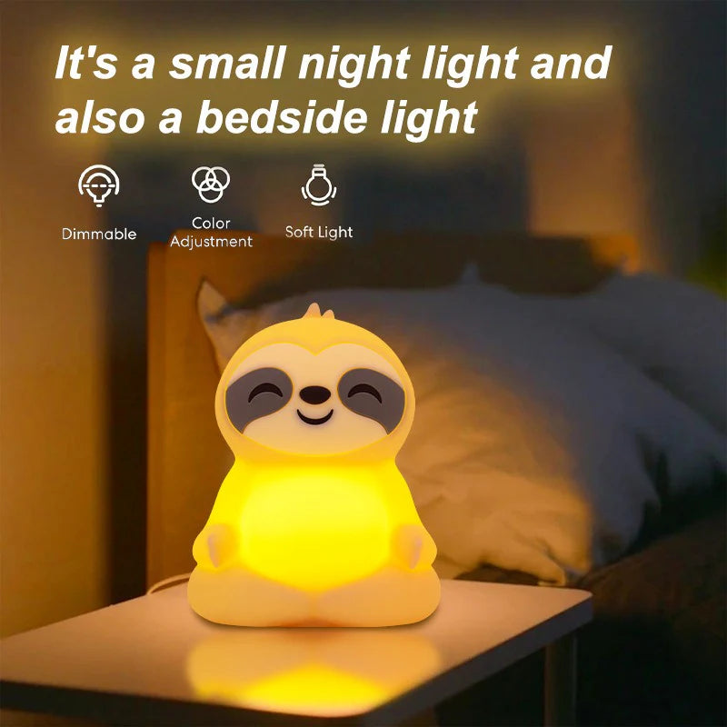 MeWaii® Meditating Sloth Squishy Silicone Calm Glow Night Light Sitting Pose Lamp Perfect Gift