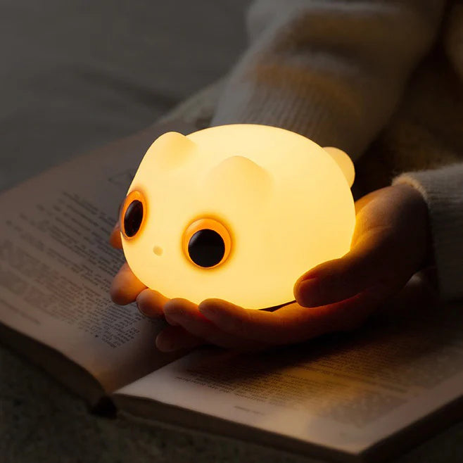 Orange LED Night Light Cat Squishy Tap Tap